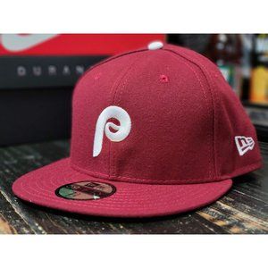 New Era 5950 Made in USA Philadelphia Phillies Cooperstown Maroon Red Fitted Hat